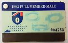 MCG 1992 AFL Carlton Football Club Adult Full Member Male Membership Ticket Card