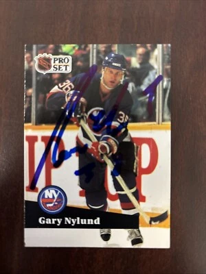 1991-92 Pro Set #150 Gary Nylund AUTO New York Islanders AUTOGRAPH Signed - Image 1 of 2
