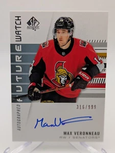 💥 2019-20 SP Authentic Future Watch #156 Max Veronneau RC ROOKIE AUTO SP #/999 - Picture 1 of 2