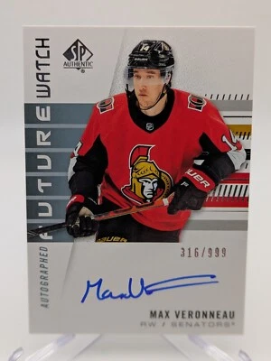 💥 2019-20 SP Authentic Future Watch #156 Max Veronneau RC ROOKIE AUTO SP #/999 - Image 1 of 2