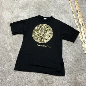 Vintage Single Stitch Cozumel Mexico Shirt Mens XL Resort Wear Black Sun Sport - Picture 1 of 7