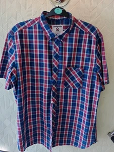 Lambretta Short Sleeve Shirt XL Red, White and Blue Checked - Picture 1 of 3