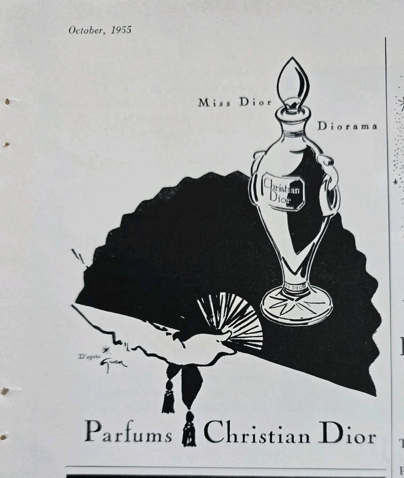 1955 Christian Dior Miss Dior Diorama Perfume vintage Rene Gruau Art ad - Image 1 of 1