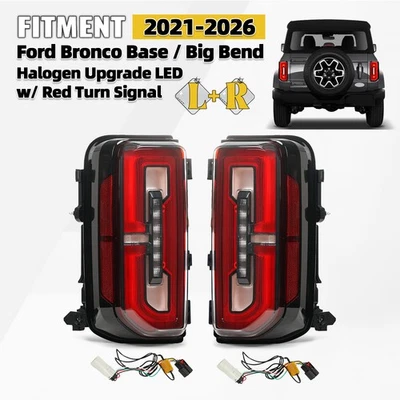 Halogen Upgrade LED Tail Lights For 2021-2026 Ford Bronco Base Left+Right Pair Foto 1 de 4