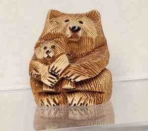 Artesania Rinconada Bear And Baby Cub Retired AR Figurine Art Pottery Uruguay 3" - Picture 1 of 8