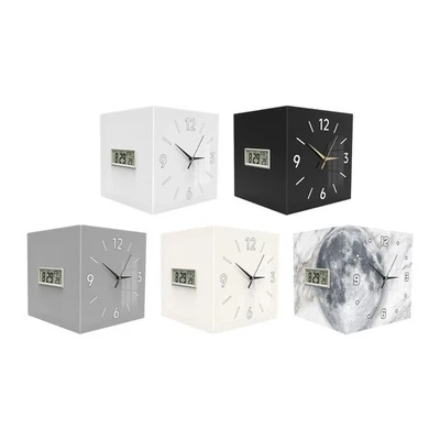 Corner Wall Clock Quiet Decorative Date Week Display for Office Dorm Bedroom - Image 1 of 2