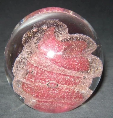 Dynasty Gallery Heavy Glass Paperweight Pink Sugary Swirls - image 1 of 4