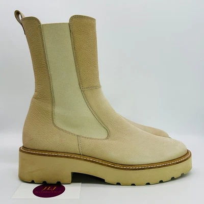 Paul Green Women's Jagger Beige Leather Lug Sole Chelsea Boots Size 7 UK/9.5 US - Image 1 of 4
