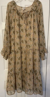 VESTIDO CAMPESINO HAYDEN LOS ANGELES BOHO DE GASA EN CAPAS 3XL FLUIDO FEMENINO Y2K Foto 1 de 4