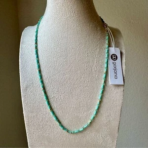 Gorjana New Genuine Aventurine Poppy Gemstone Necklace 16.5” - Picture 1 of 3