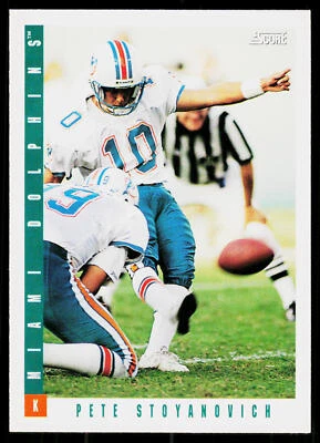 Pete Stoyanovich, 1993 Score, #15, Miami Dolphins, - Image 1 of 2