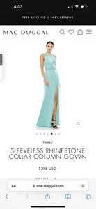 mac duggal Gown dress size 14 AQU - Picture 1 of 7