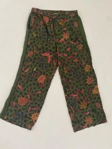 Pantaloni eleganti Ettitwa taglia small Anthropologie gamba larga crop verde multicolore S - Foto 1 di 8