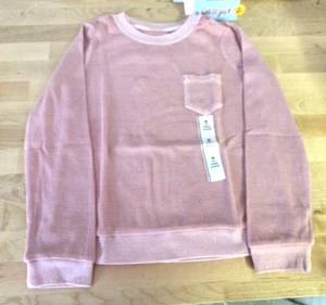Girls' Long Sleeve Waffle T-Shirt - Cat & Jack Ballet Pink/PRW920 S/M/L/XL - Picture 1 of 2