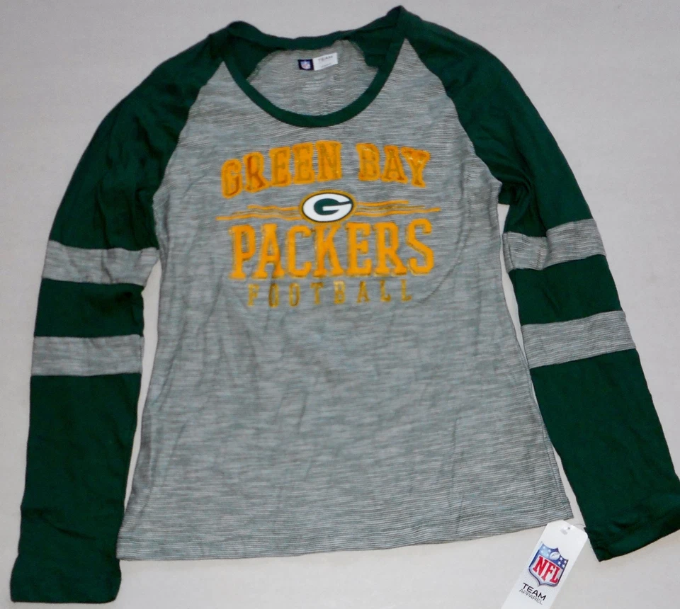 CAMISETA GREEN BAY PACKERS MUJER MEZCLA ALGODÓN GRÁFICO MANGA LARGA S M L XL NUEVA CON ETIQUETAS  Foto 1 de 1