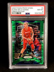 Pop 1 PSA 8 Elena Delle Donne 2020 WNBA Prizm GREEN PULSAR /25 #6 SP Mystics - Picture 1 of 3