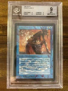 MTG✨POWER LEAK✨Beta BGS QUAD 9’s MINT Common ENCHANTMENT 1993 Drew Tucker Art - Picture 1 of 8