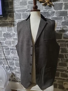 Cavani Mens Waistcoat Pit To Pit 58cm XL Brown - Picture 1 of 6