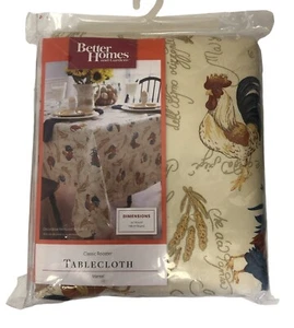 Better Homes and Gardens Rooster Tablecloth Country Yellow Round 70" Vinyl - Picture 1 of 4