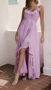 Maxi Vestido Lila Free People Elisse Espalda Bajo Flujo Talla L Nuevo Sin Etiquetas - Imagen 1 de 11