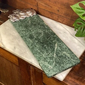 Vintage Green Marble Serving Tray Cheese Board 1986 Arthur Court Bunny Rabbit - Picture 1 of 13