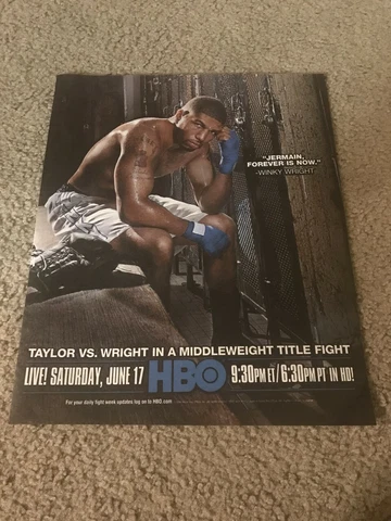 Vintage 2006 WINKY WRIGHT vs. JERMAIN TAYLOR HBO Poster Print Ad #2 BOXING Cover