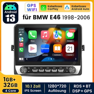 Carplay Android 13 Autoradio Für BMW 3er E46 1998-2006 GPS Navi WIFI BT DSP USB - Bild 1 von 17
