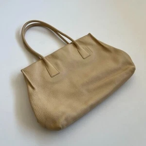 Jil Sander Beige Leather Design Tote Hand Bag Women's Original Collection Used - Picture 1 of 15