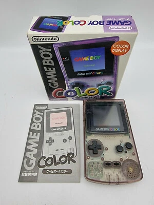 CONSOLE GAME BOY COLOR CLEAR PURPLE BOX TESTED JAPAN USED - Imagen 1 de 4