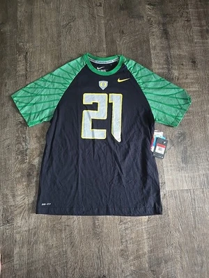 Nike Oregon Ducks Royce Freeman #21 Players Jersey Grn Blk Winged Shirt L Nwt - Image 1 of 3