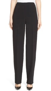 NWOT ST. JOHN Caviar Diana Fit Crepe Marocain Flare Black Leg Pants Trousers 4 - Picture 1 of 12