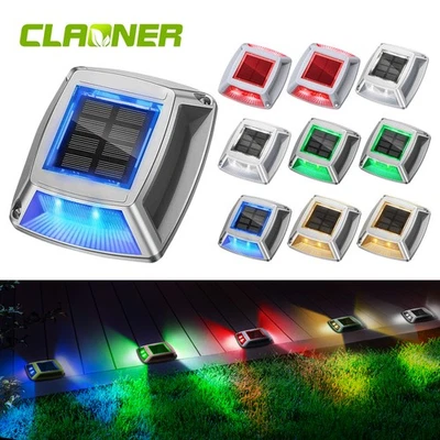 LED Solar Deck Lights IP68 Outdoor Garden Patio Stair Step Pathway Floor Lamp - Image 1 of 4