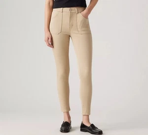 Levi's 721 High Rise Skinny Utility Women’s 29x28 Khaki Beige Stretch Denim NWT - Picture 1 of 17