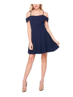 Vestido TEEZE ME Mujer Elastizado Manga Corta Cuello Cuadrado Mini Calce de Cóctel + Acampanado Foto 1 de 4