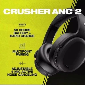SKULLCANDY Headphones Crusher ANC 2 Over-Ear Wireless Smart Voice Activated - Picture 1 of 2