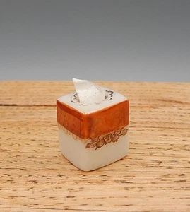 OOAK Nancy Duden Porcelain Tissue Holder Artisan Dollhouse Miniature 1:12 - Picture 1 of 10