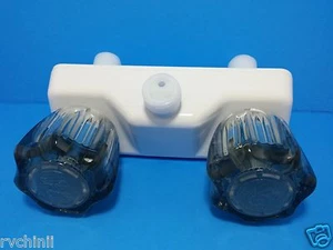 White 4" Personal Shower Faucet With Smoked Handles  RV-Mobile - Marine-Camper - Picture 1 of 5