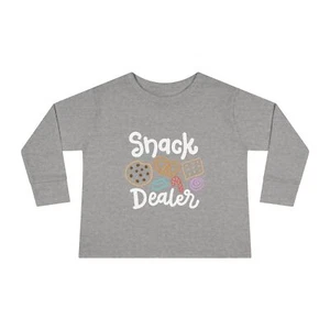 Cute Snack Dealer Toddler Long Sleeve Tee, Funny Kids - Picture 1 of 21