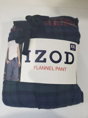 Nuevo Pantalón de Franela IZOD Hombre XXL Negro Multicolor Foto 1 de 3