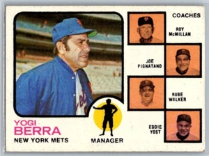1973 Topps - Yogi Berra, Roy McMillan, Eddie Yost #257 - Foto 1 di 2