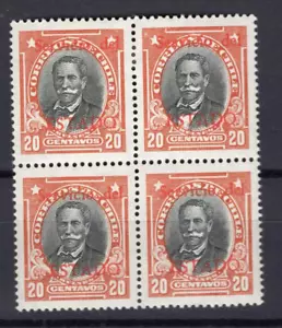 CHILE 1930-36 SERVICIO DEL ESTADO Sc.O30 BULNES block of 4 2 MNH/ 2 MH - Picture 1 of 1