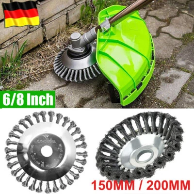 SANHESHUN Unkrautbürste für Stihl 150mm/200mm Motorsense Drahtbürste Freischneider Gezopft