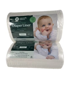 NEW 2x Naturally Nature Disposable Cloth Diaper Liners Unscented 100Pks White - Picture 1 of 4