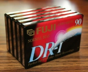 Fuji DR-I 90 Minute Audio Cassette Tapes Normal Bias - Lot of 5 - New - Sealed - Picture 1 of 3