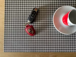 PORSCHE 50th HOUNDSTOOTH STYLE PLACEMATS(Set of 4) WOVEN VINYL Chilewich style - Picture 1 of 12