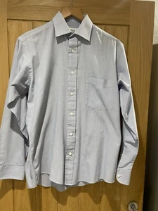 Camisa Van Heusen Azul Blanco Rayas Manga Larga 14 1/2 37 cm - Imagen 1 de 7
