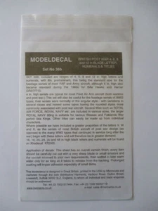 ModelDecal - 36b - 1/72 - British Post-war Code Letters (Black) - Photo 1/2