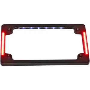 NEW Custom Dynamics License Plate Frame with LED Flat Black TF07-C/B - Picture 1 of 9