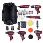 6x 12V Cordless Power Tool Kit Combo Hammer Drill Impact Wrench Rotary Tool + +