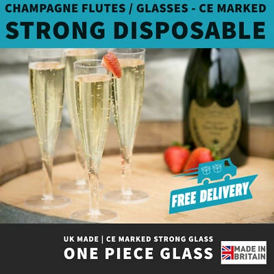 WE CAN SOURCE IT LTD Plastic Champagne Flutes | UK Made | Recyclable | 160ml | One Piece Glass